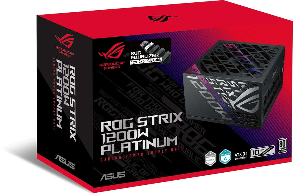 ASUS ROG -STRIX-1200P-GAMING-E maitinimo blokas 1200 W 20+4 pin ATX ATX Juoda, Multi spalvos