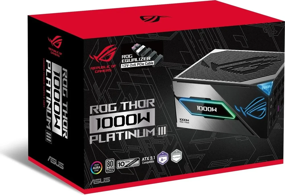 ASUS ROG -THOR-1000P3-GAMING-E maitinimo blokas 1000 W 20+4 pin ATX ATX Juoda