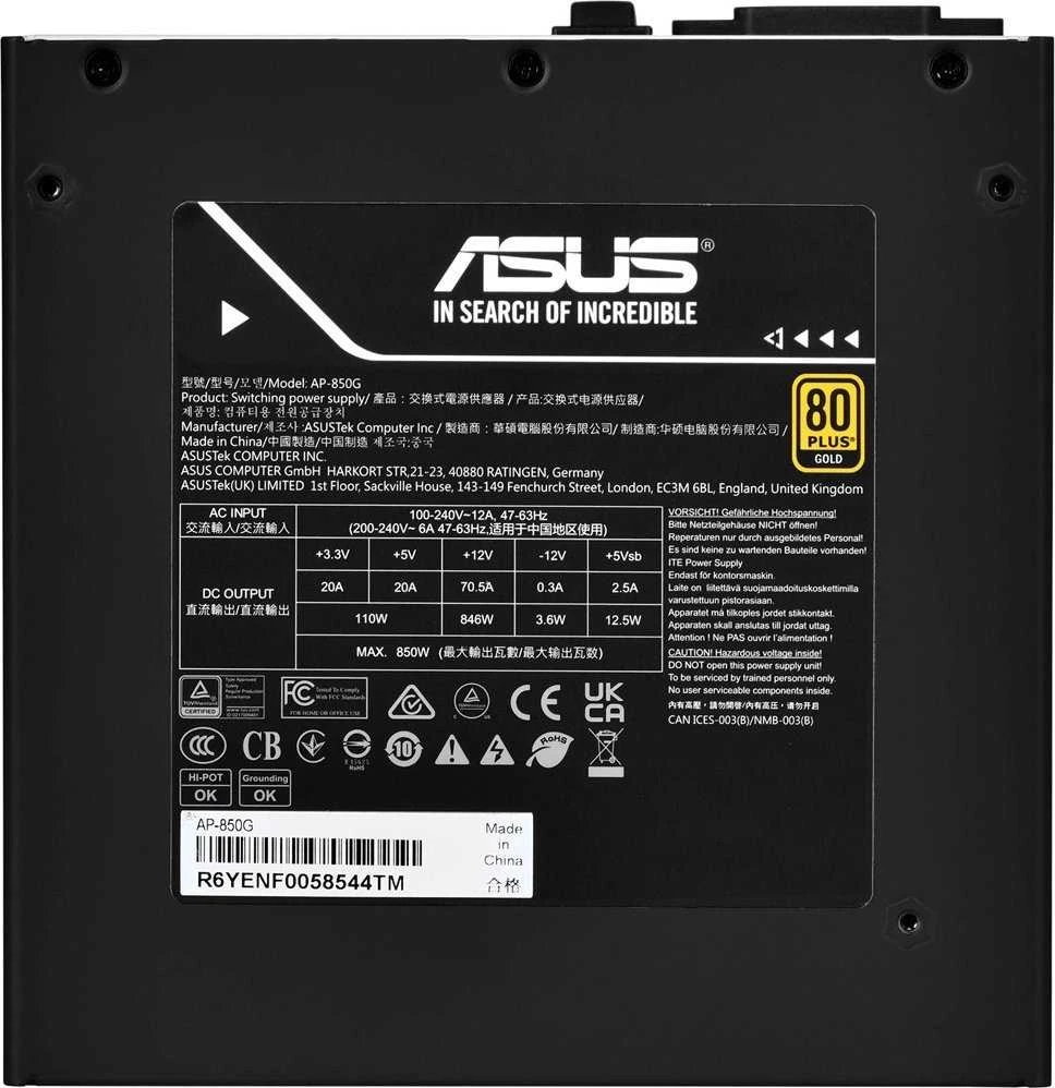 Maitinimo šaltinis ASUS Prime 850W Gold