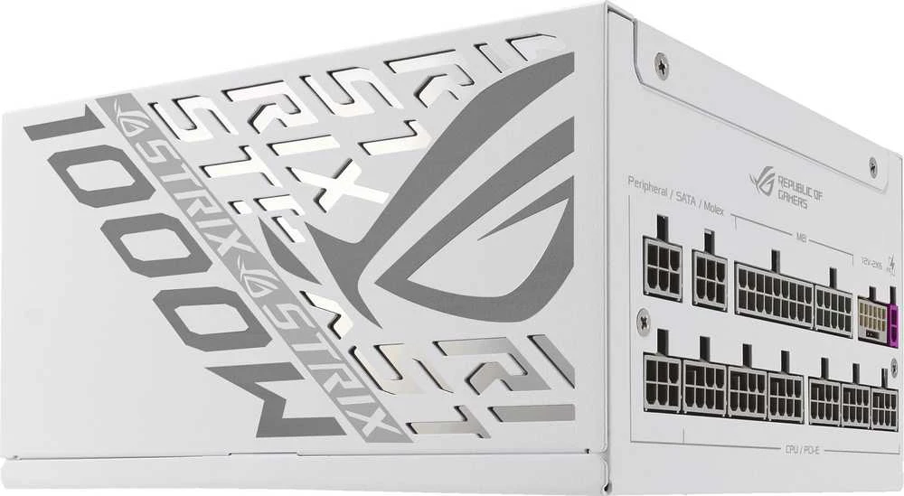 ASUS ROG Strix 1000W Platinum, 80 PLUS Platinum power supply, modular, PCIe 5.1 – 1,000 watts, baltas