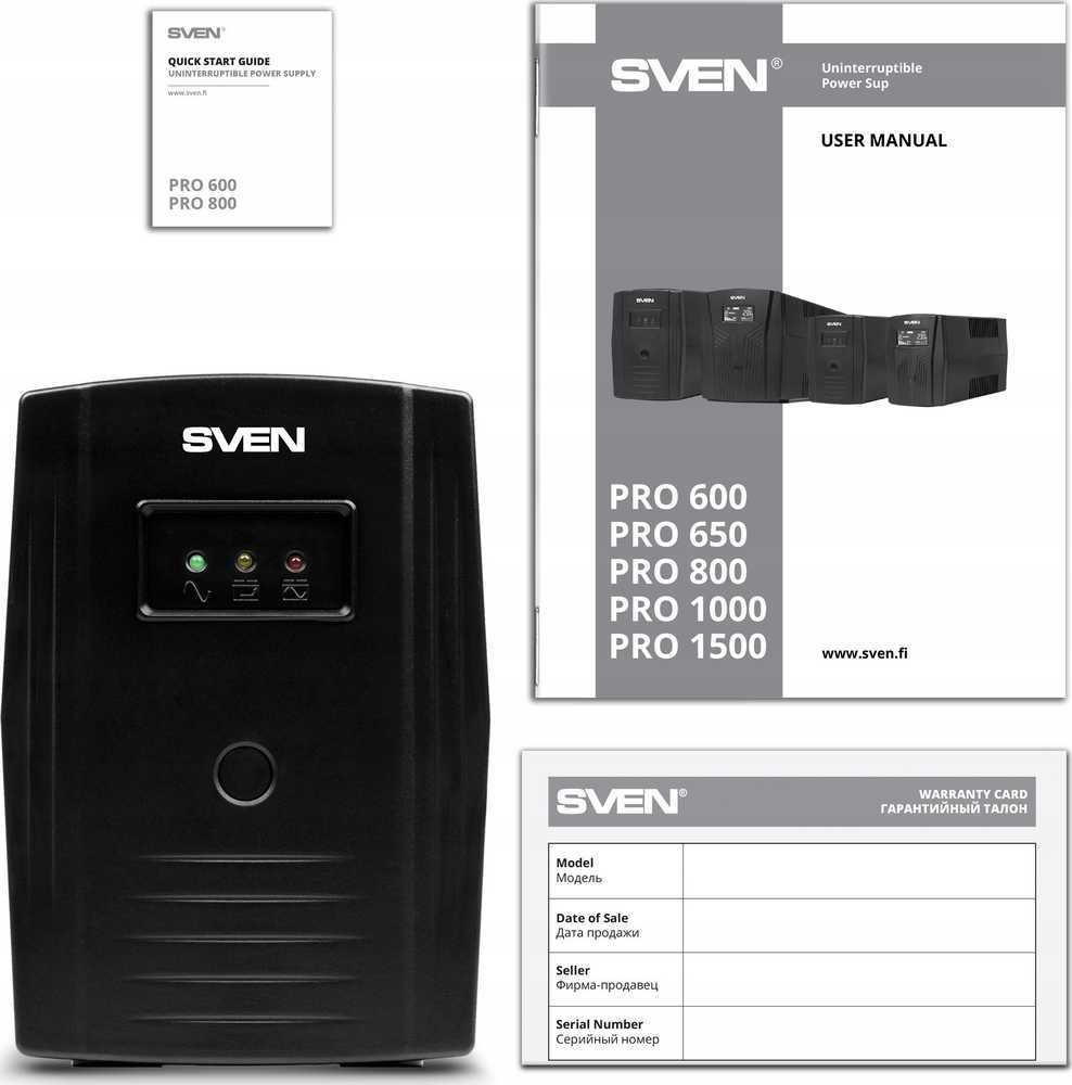 Maitinimo šaltinis awaryjny UPS SVEN Pro 800, 2 gniazda euro