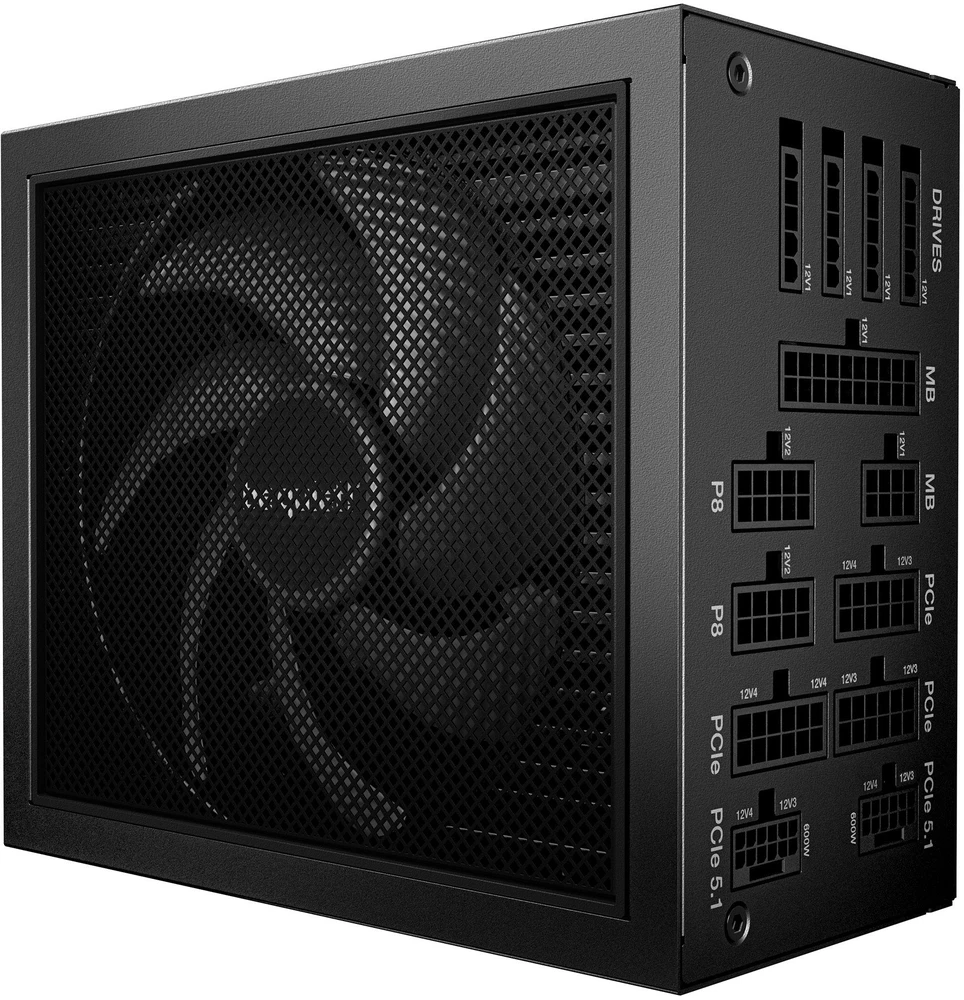 Be Quiet! tyliai! „Dark Power 14 80 PLUS Titanium“ maitinimo šaltinis, ATX 3.1, PCIe 5.1 – 1200 vatų