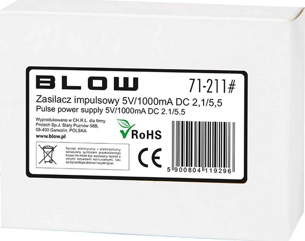 Blow Impulsinis maitinimo šaltinis 5V 1A 2.1x5.5