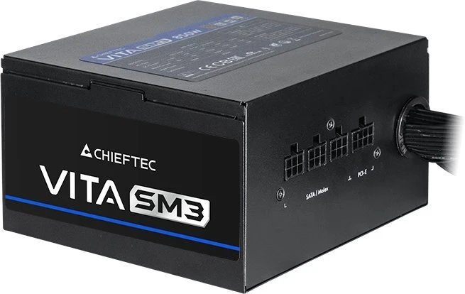 Chieftec VITA SM3 650W, kompiuterio maitinimo šaltinis - juodas, 1x 12 kontaktų didelės galios GPU, 2x PCIe, laidų valdymas, 650 vatų