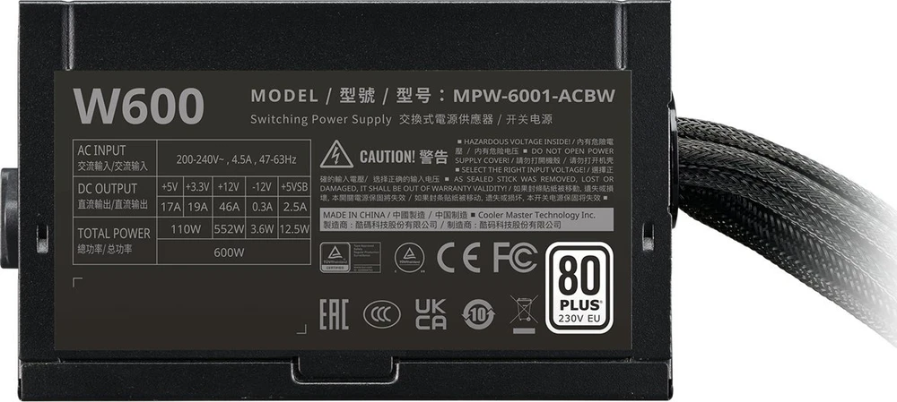 Cooler Master Elite NEX W600 600 W maitinimo šaltinis (MPW-6001-ACBW-BE1)