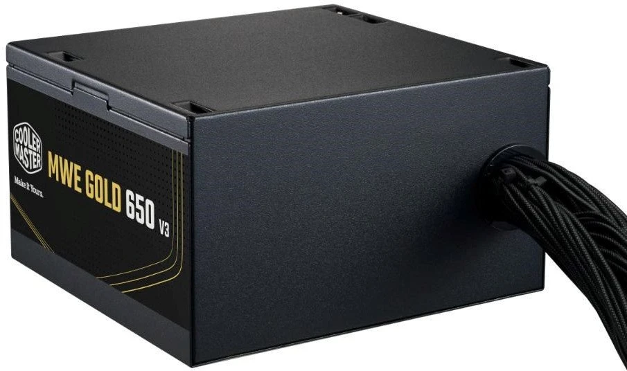 „Carruzzo Cooler Master MWE Gold V3 ATX 3.1“ nemodulinės serijos pagrindiniai blokai, 650 W, 24 kontaktų, ATX, Juoda