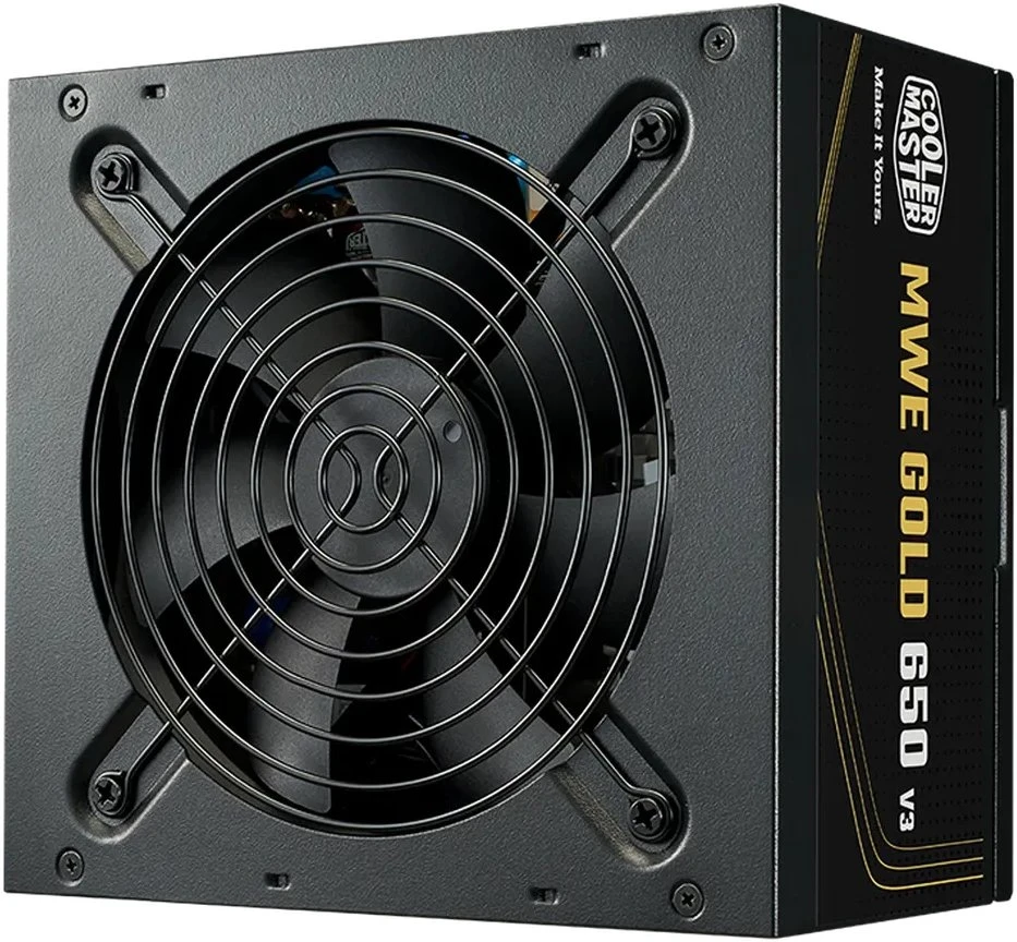 „Carruzzo Cooler Master MWE Gold V3 ATX 3.1“ nemodulinės serijos pagrindiniai blokai, 650 W, 24 kontaktų, ATX, Juoda