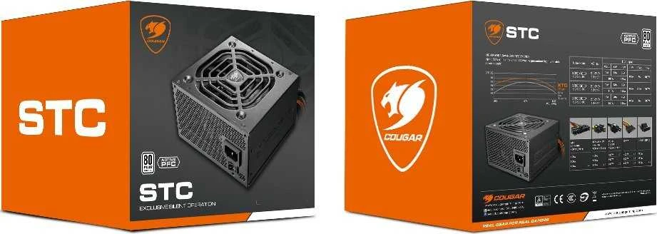 COUGAR STC600 PSU, 80 plus Baltas, 600W