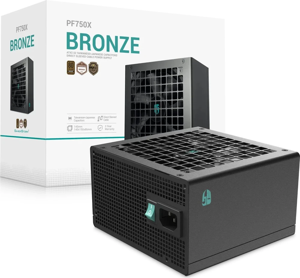 Deepcool 80 PLUS Bronze PSU | PF750X | 750 W | Juodas