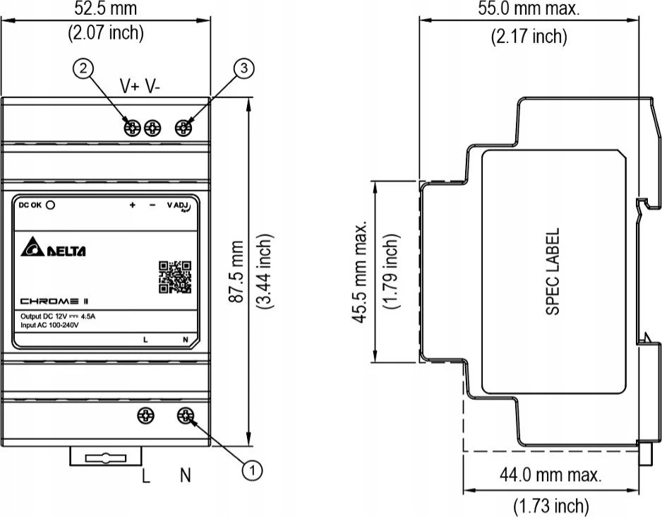IMPULSINIS MAITINTUVAS DRC-12V060W-1RZ Delta Electronics