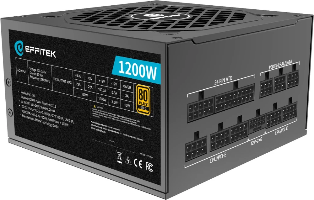 Maitinimo šaltinis EFFITEK 1200 W (EG-1200)