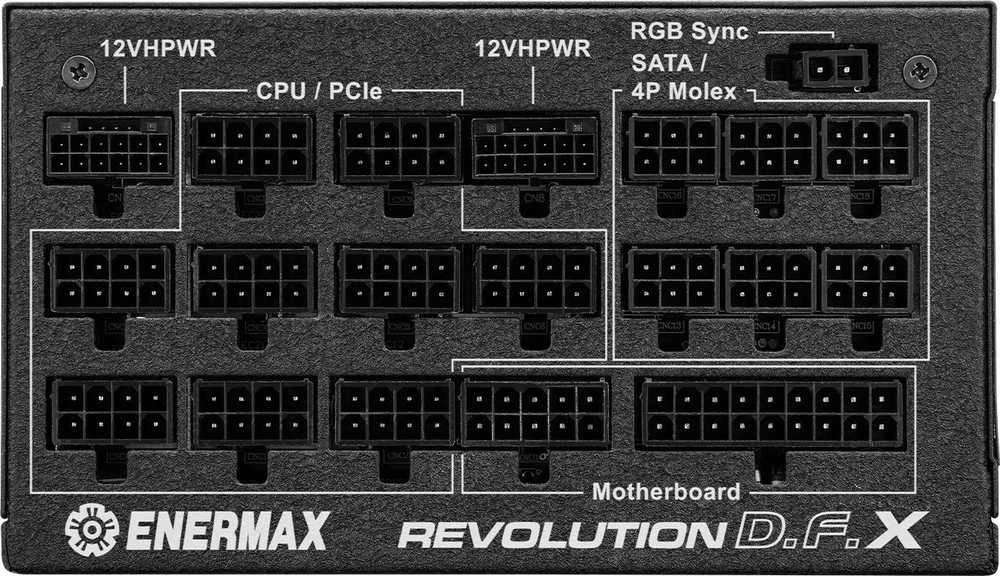 1650W Enermax Revolution D.F.X ERT1650EWT 80+ Gold Kabelmanagement