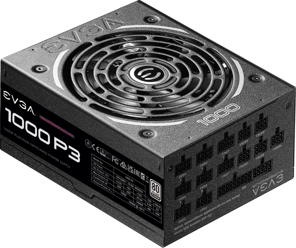 EVGA 1000 W SuperNOVA 1000 P3 visiškai modulinis (80+ platininis)