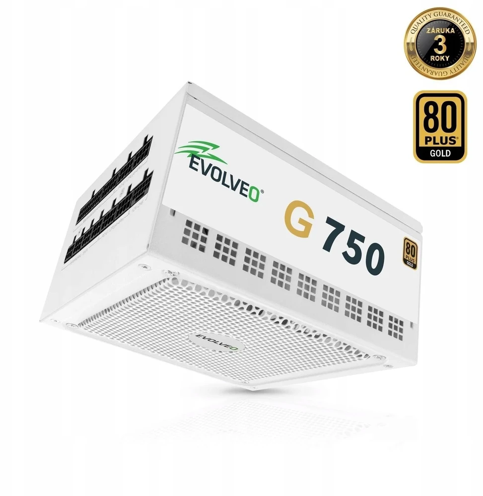 Maitinimo šaltinis Evolveo G750 750W 80 GOLD ATX 3.1 w pełni modularny Baltas (G750-WH)