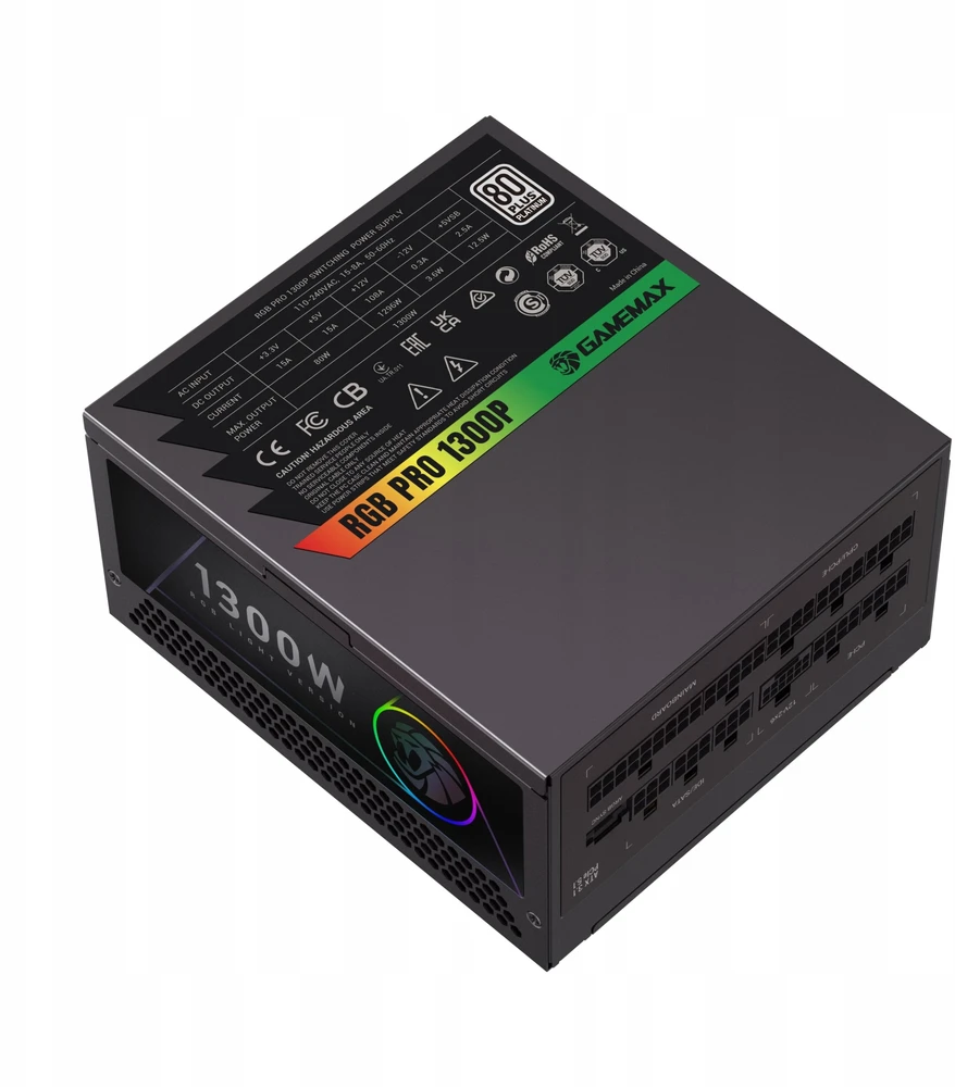 Gamemax PSU | RGB PRO 1300P | 1300 W | Platinum | Full Modular