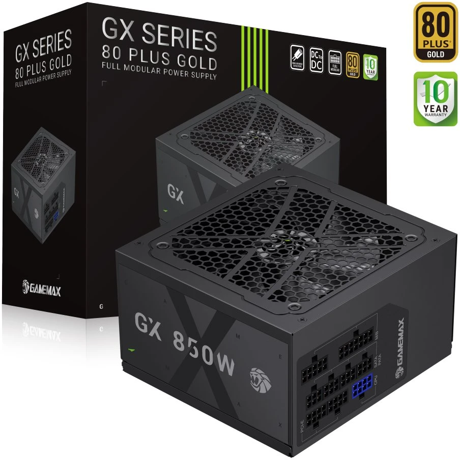 „Gamemax“ maitinimo blokas | GX 850GF | 850 W | Auksinis | Pilnai modulinis