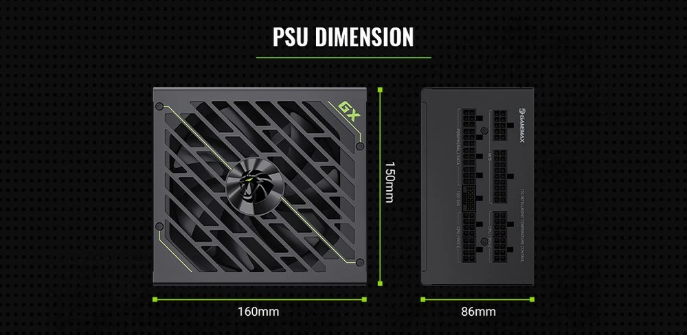 „Gamemax“ maitinimo blokas | GX PRO 1250G | 1250 W | Auksinis | Pilnai modulinis