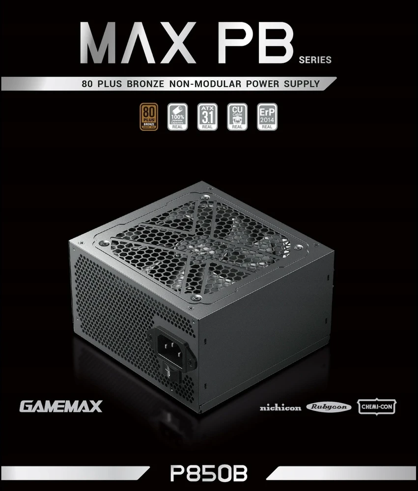 Gamemax PSU | MAX P850B | 850 W | Bronze | Non-Modular
