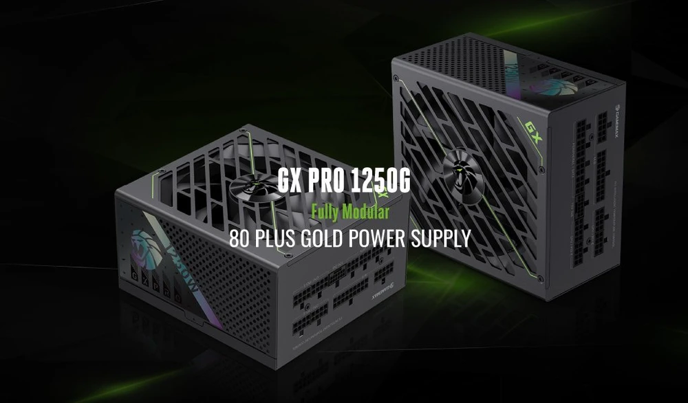 „Gamemax“ maitinimo blokas | GX PRO 1250G | 1250 W | Auksinis | Pilnai modulinis