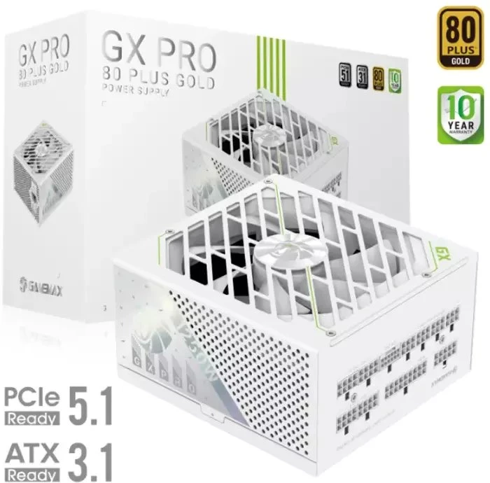 Gamemax maitinimo blokas | GX PRO 1250G WH | 1250 W | Auksinis | Baltas | Pilnai modulinis