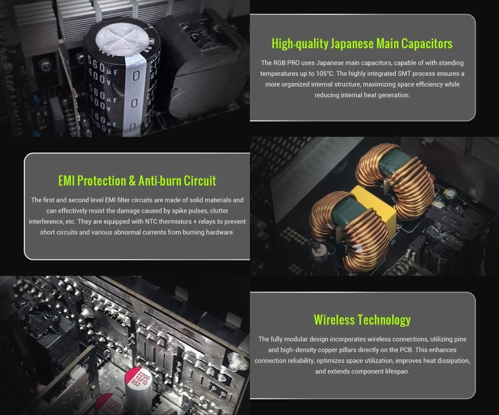 Gamemax PSU | GS 750G WH | 750 W | SFX | Baltas | Full Modular