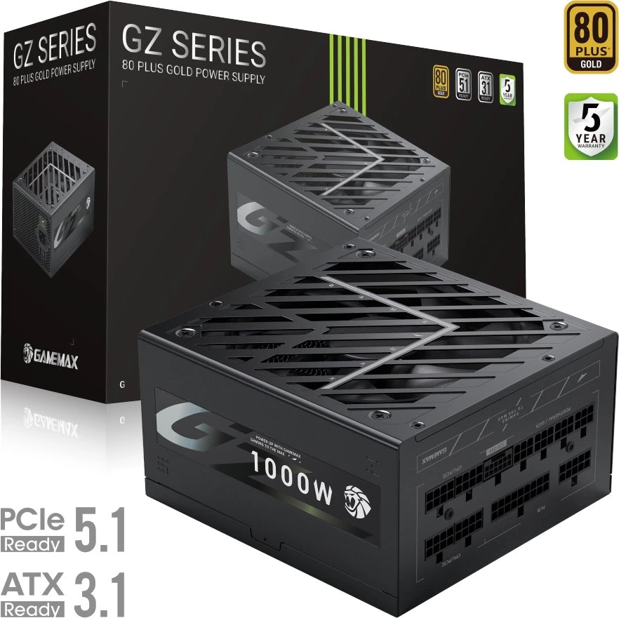 „Gamemax“ maitinimo blokas | GZ 1000G | 1000 W | Auksinis | Pilnai modulinis