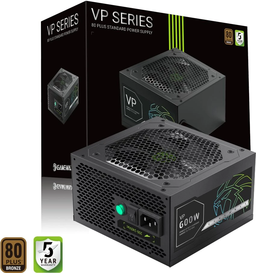 Gamemax PSU | VP 600S | 600 W | Bronze | Non-Modular