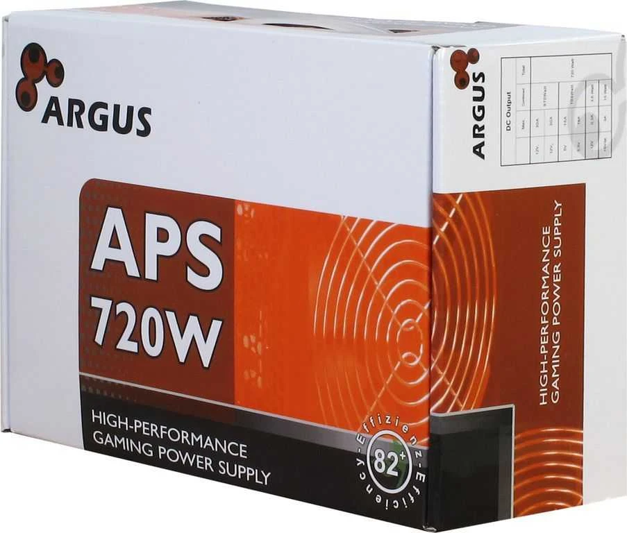 Maitinimo šaltinis INTER-TECH Argus APS 720W, efektyvumas 89,1%, dvigubas bėgis (30A/30A), 120 mm tylus ventiliatorius su automatiniu valdymu, 2x6+2pinPCIE, 4xSATA, 4xMolex, 1xFloppy, 1x4+4pinEPC/OPS, OVP/Active PCP/OPS OPP/UVP/OS apsauga