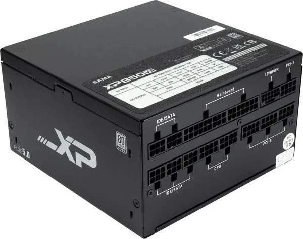 Inter-Tech SAMA XPH-850A, kompiuterio maitinimo blokas - 1x 12 kontaktų High Power GPU, 3x PCIe, kabelių valdymas, 850 W