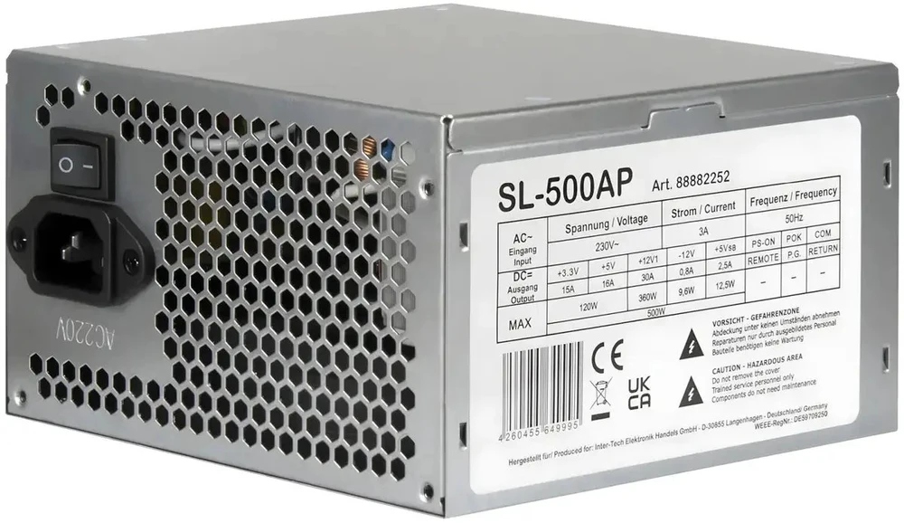 Maitinimo šaltinis Inter-Tech PSU SL-500AP ATX (88882252)