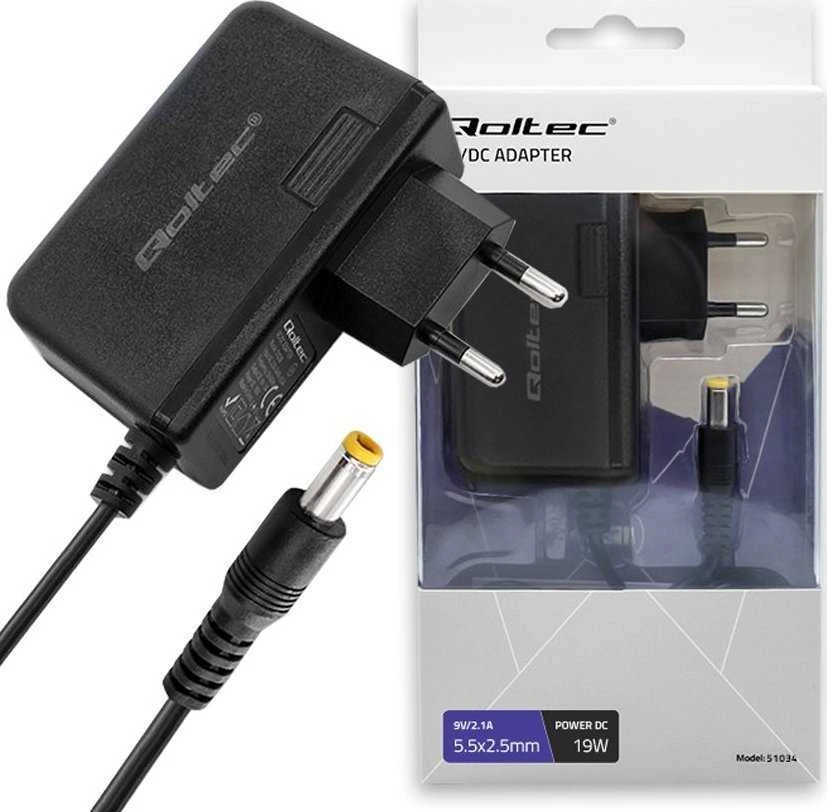 Qoltec 19W adapteris su 5.5x2.5mm jungtimi