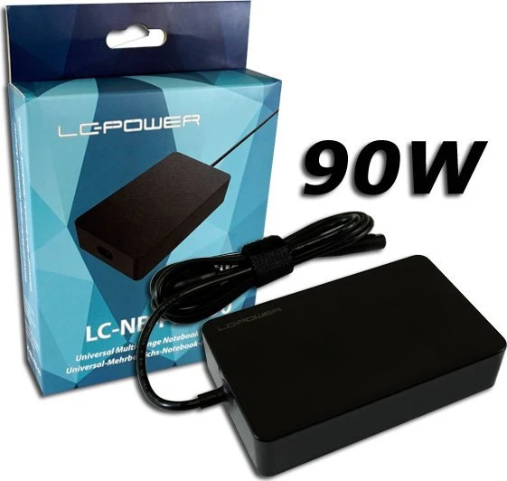 LCP LC-Power LC-NB-PRO-90 maitinimo adapteris / inverteris Vidaus 90 W Juoda