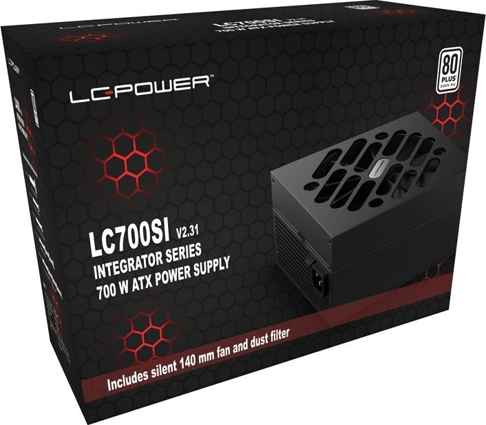 LC-Power LC700SI V2.31, 700 W, 180–240 V, 700 W, 50/60 Hz, 3 A, aktyvus