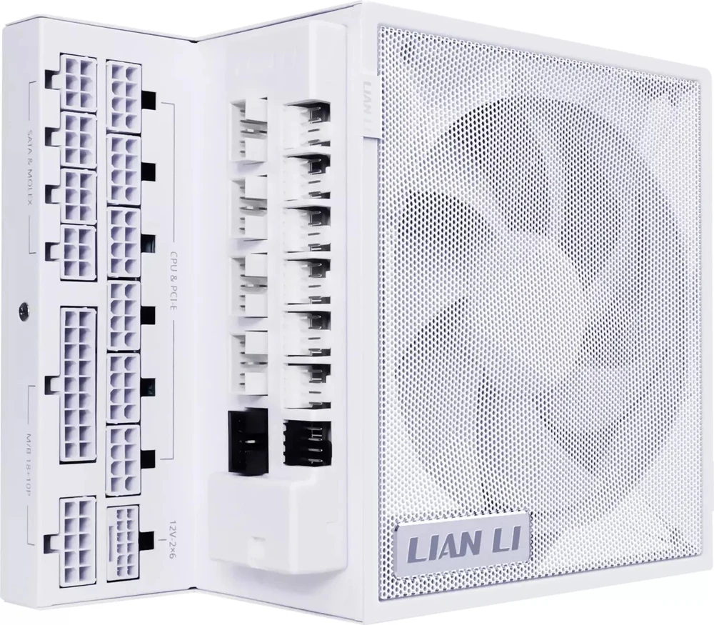 Lian Li EDGE GOLD 1000 80 PLUS Gold įkroviklis, PCIe 5.1, ATX 3.1 - 1.000 Watt, baltas, inkl. USB-Hub