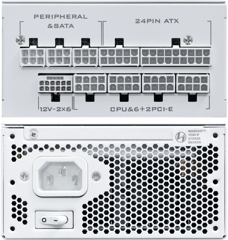 Lian Li SP serijos Platinum 80 PLUS Platinum maitinimo šaltinis, SFX, pilnai modulinis, PCIe 5.1, ATX 3.1 × 1000 vatų, baltas