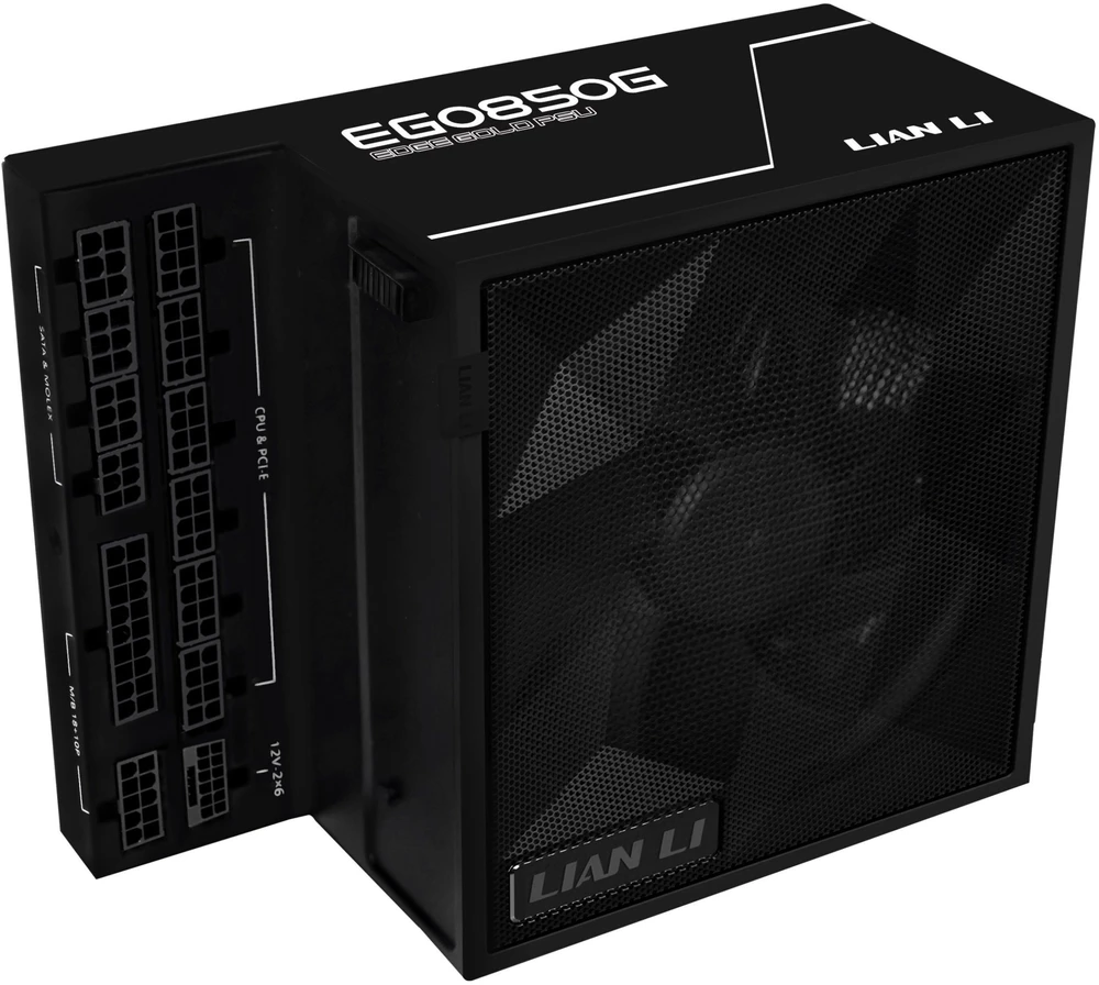 Lian Li SP serijos Platinum 80 PLUS Platinum maitinimo šaltinis, SFX, pilnai modulinis, PCIe 5.1, ATX 3.1 × 850 vatų, juodas