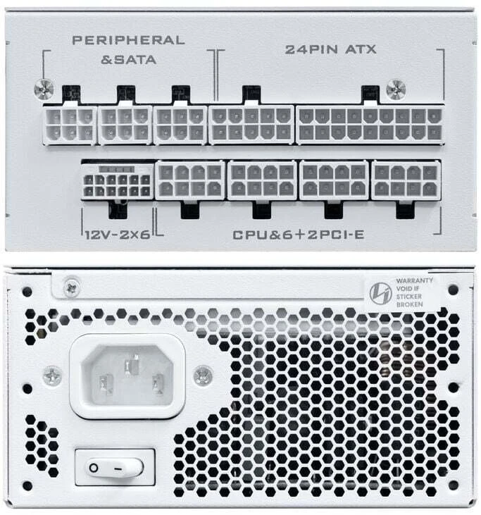 Lian Li SP serijos Platinum 80 PLUS Platinum maitinimo šaltinis, SFX, pilnai modulinis, PCIe 5.1, ATX 3.1 & 850 vatų, baltas