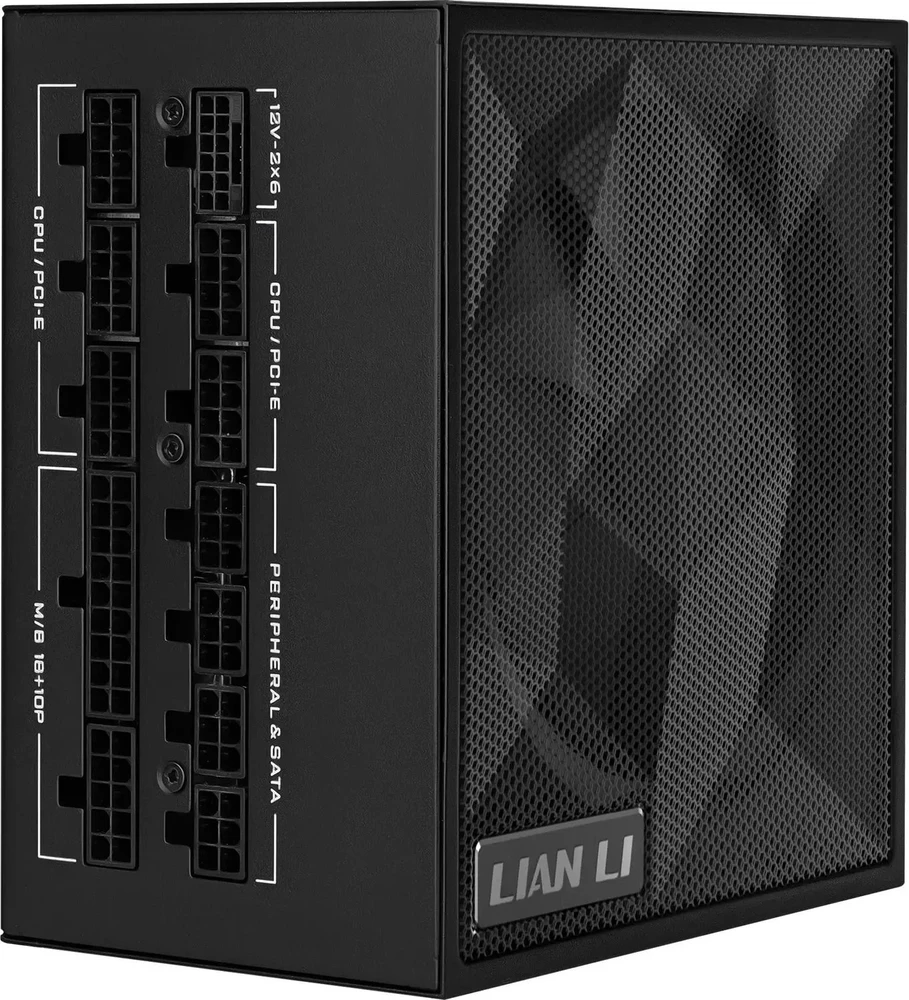 Lian Li SX serijos 80 PLUS Platinum maitinimo šaltinis, pilnai modulinis, PCIe 5.1, ATX 3.1 × 850 vatų, juodas