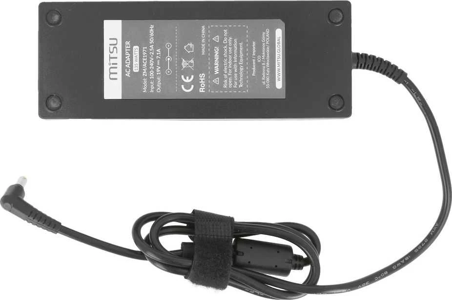 Nešiojamojo kompiuterio maitinimo adapteris Mitsu 135 W, 1.7 mm, 7.1 A, 19 V (ZM/ACE1971)