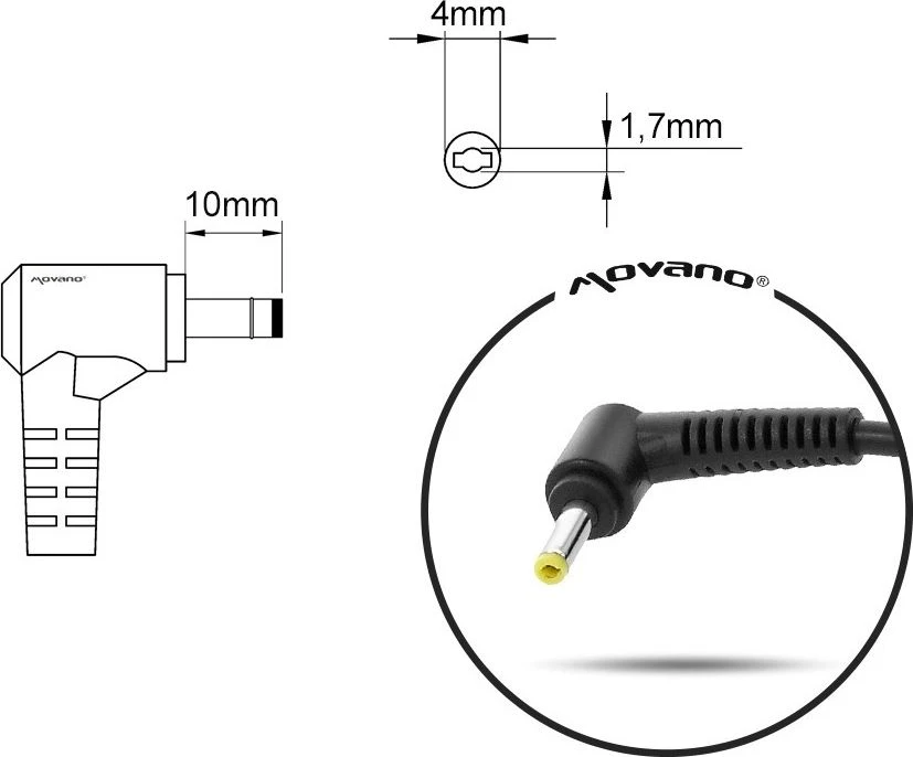 Maitinimo šaltinis Mitsu 40 W, 1,7 mm, 2 A, 19,5 V (ZM / HP195205)
