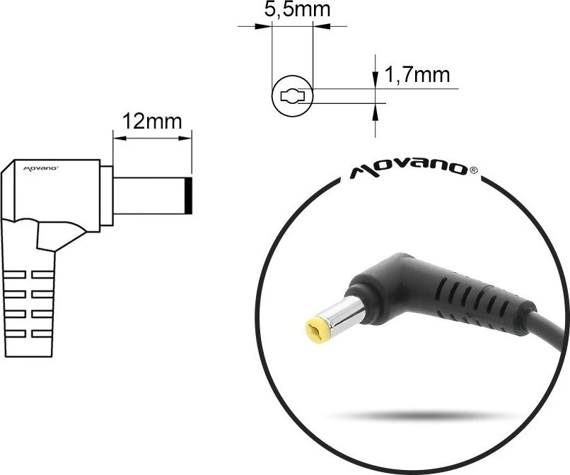 Mitsu Nešiojamojo Kompiuterio Įkroviklis - Acer 45W 19V 2.37A