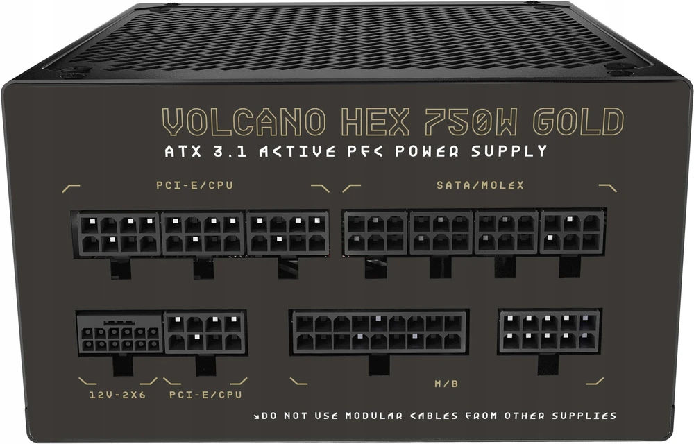 MODECOM maitinimo šaltinis VOLCANO HEX GOLD 750W ATX3.1