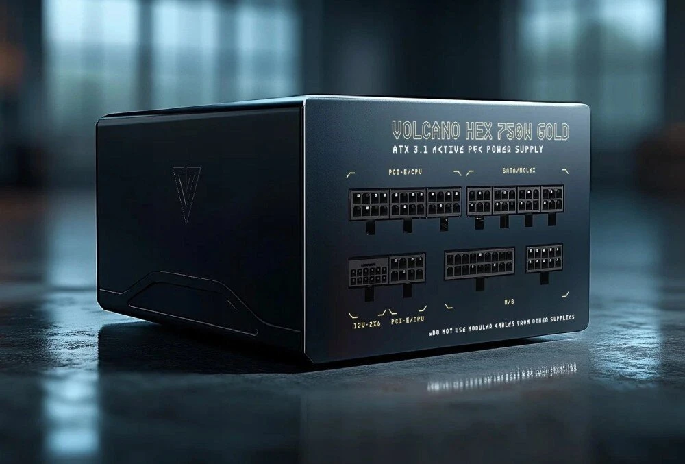 MODECOM maitinimo šaltinis VOLCANO HEX GOLD 750W ATX3.1