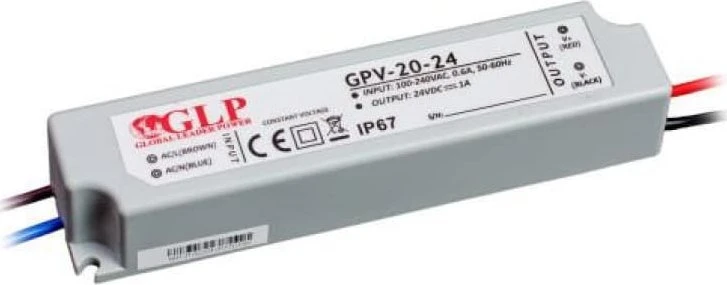 24W LED Maitinimo šaltinis GLP 24V IP67