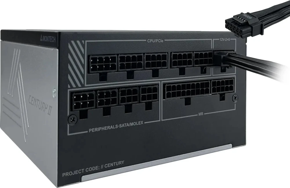 „Montech Century II 80 PLUS Gold“ maitinimo šaltinis, pilnai modulinis, ATX 3.1, PCIe 5.1 × 1050 vatų