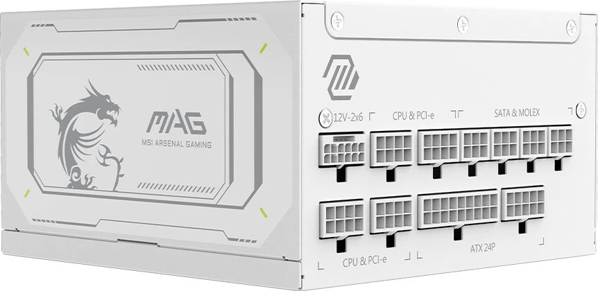 MSI MAG A1000GL PCIE5 Baltas maitinimo blokas 1000 W 24-pin ATX ATX Balta