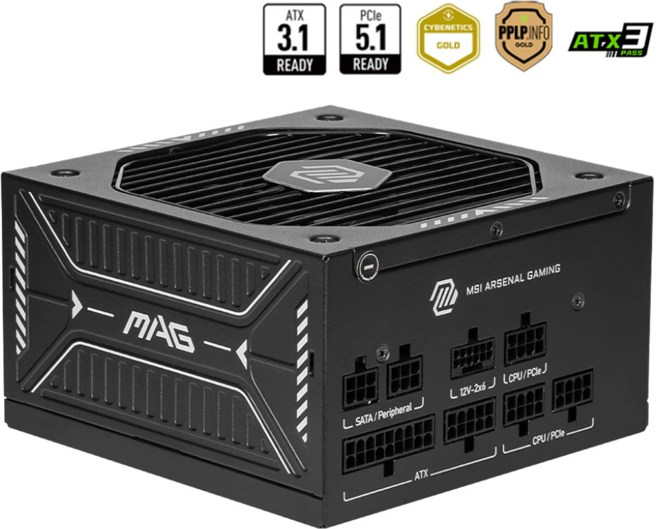 MSI MAG A650GLS PCIE5 maitinimo blokas 650 W 24-pin ATX ATX Juoda