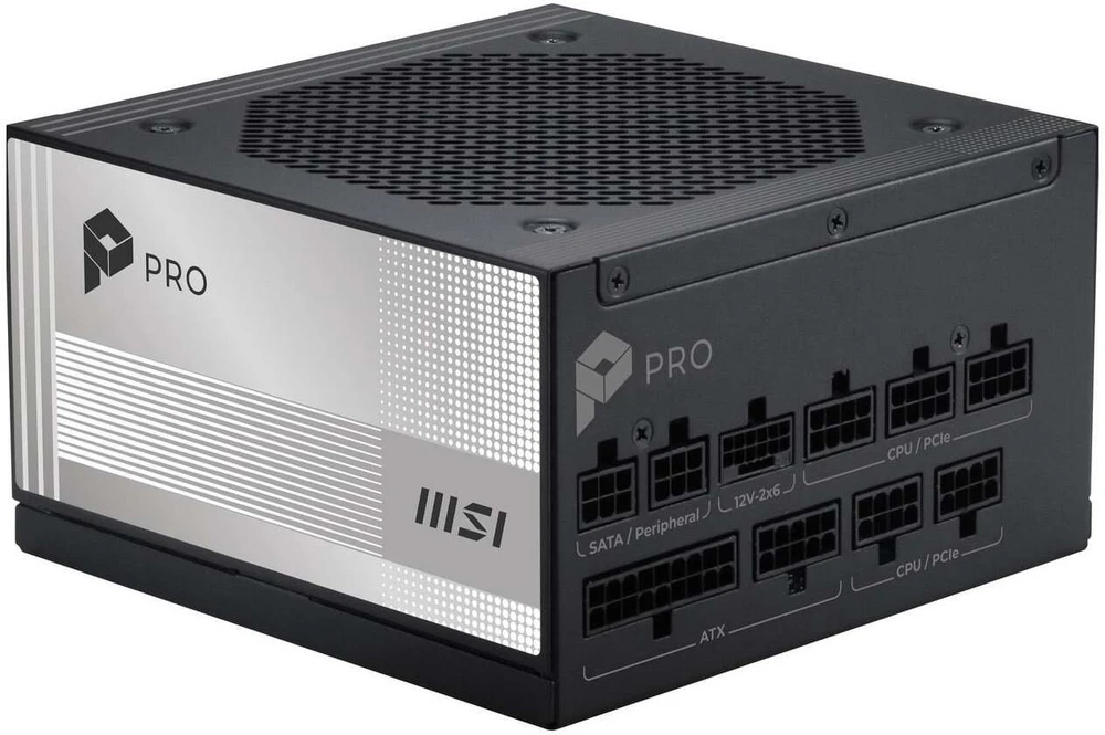MSI PRO A850PL PCIE5 850W 120mm 80 Plus Platinum aPFC maitinimo šaltinis