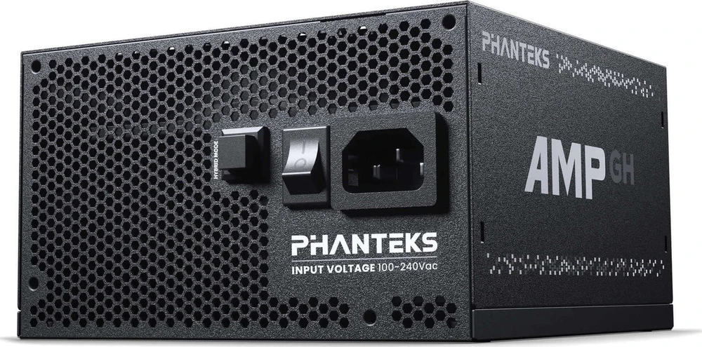 „Phanteks AMP GH 850W 80 PLUS Gold“ maitinimo šaltinis, PCIe 5.1, ATX 3.1 × 850 vatų, juodas