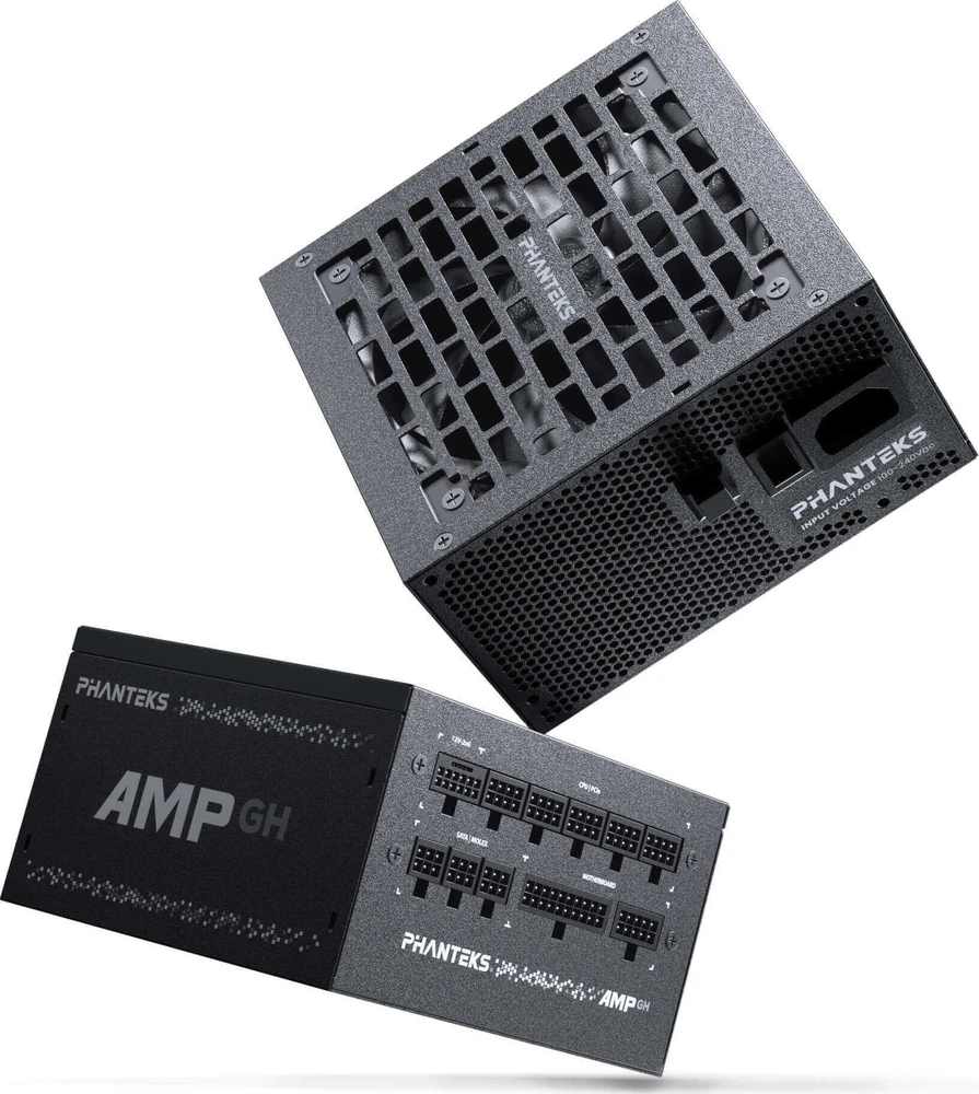 „Phanteks AMP GH 850W 80 PLUS Gold“ maitinimo šaltinis, PCIe 5.1, ATX 3.1 × 850 vatų, juodas